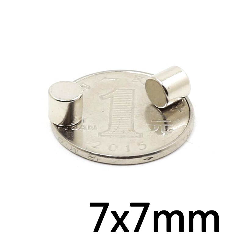 Disques magnétiques puissants en néodyme, 7x7mm, N35 NdFeB Dia 7x7mm, 5/10/20 pièces