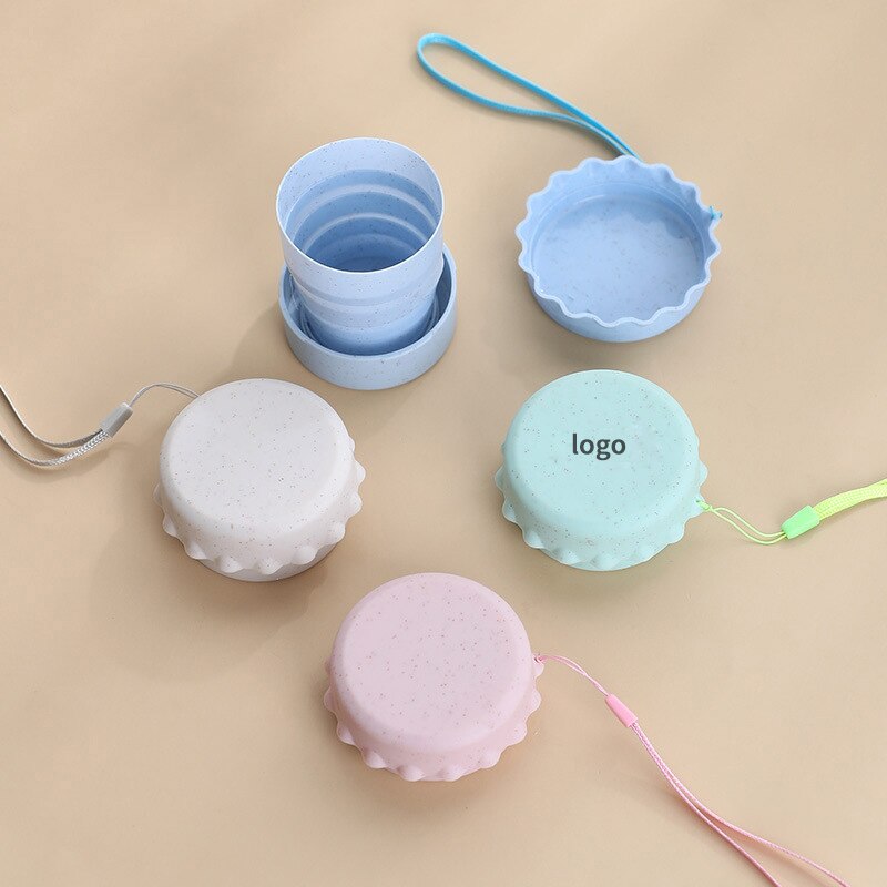 Mini Collapsible Folding Cup Portable Straw Wheat Plastic Telescopic Drinking Convenient Travel Office Coffee Tea Cups Camping