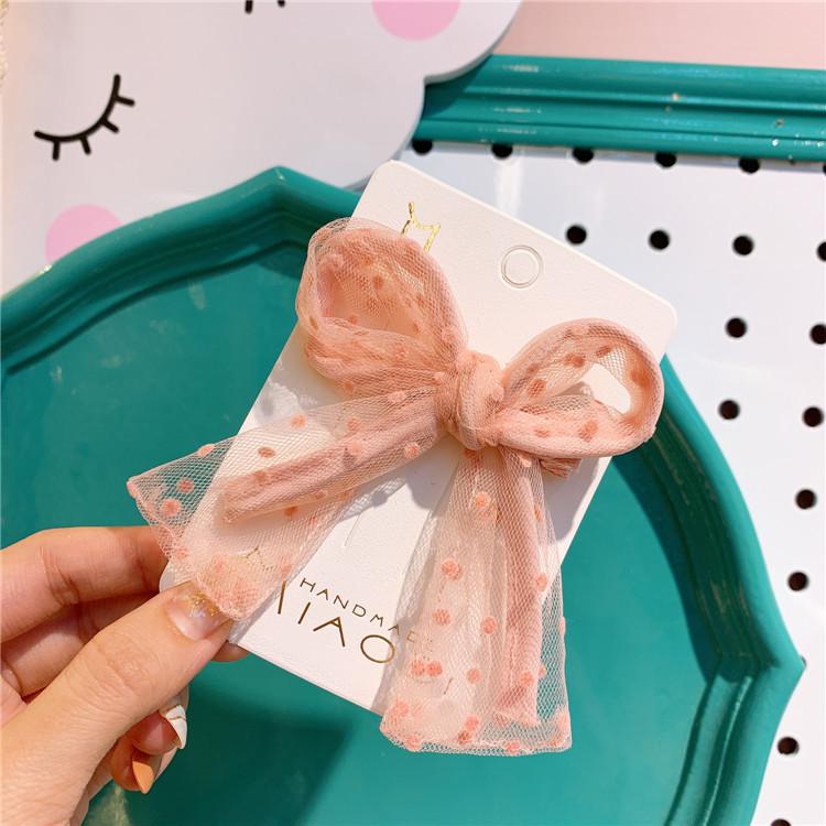 Children Sweet Lovely Candy Barrettes Bowknots Kids Lace Lovely Color Ribbon Hair Clip Bows Baby Cute Hair Accessories: 1