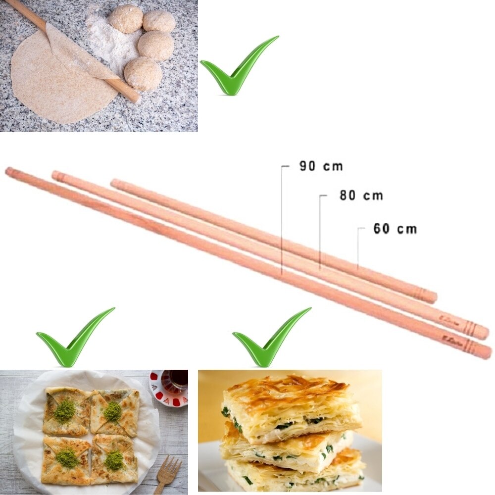 Turkish Rolling Pin Wooden Oklava Rolling Pin, Ravioli Maker, Pizza Maker Kitchen Pastry Tool Gadget Cooking Baking