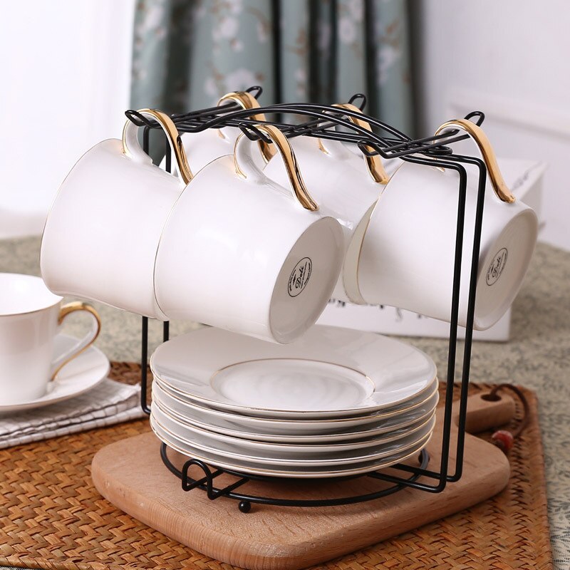 1 Set Stainless Steel Coffee Tea Cup Storage Holder Kitchen Mug Hanging Display Rack Drinkware Shelf