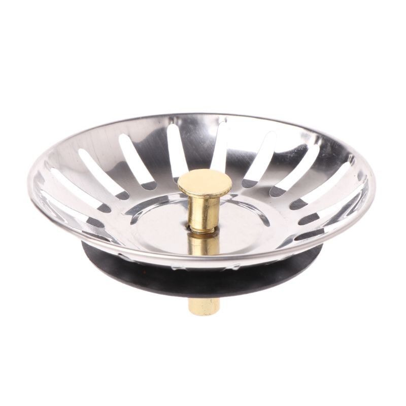 Kitchen Stainless Steel Basin Drain Dopant Sink Strainer Basket Waste Filter N27 20
