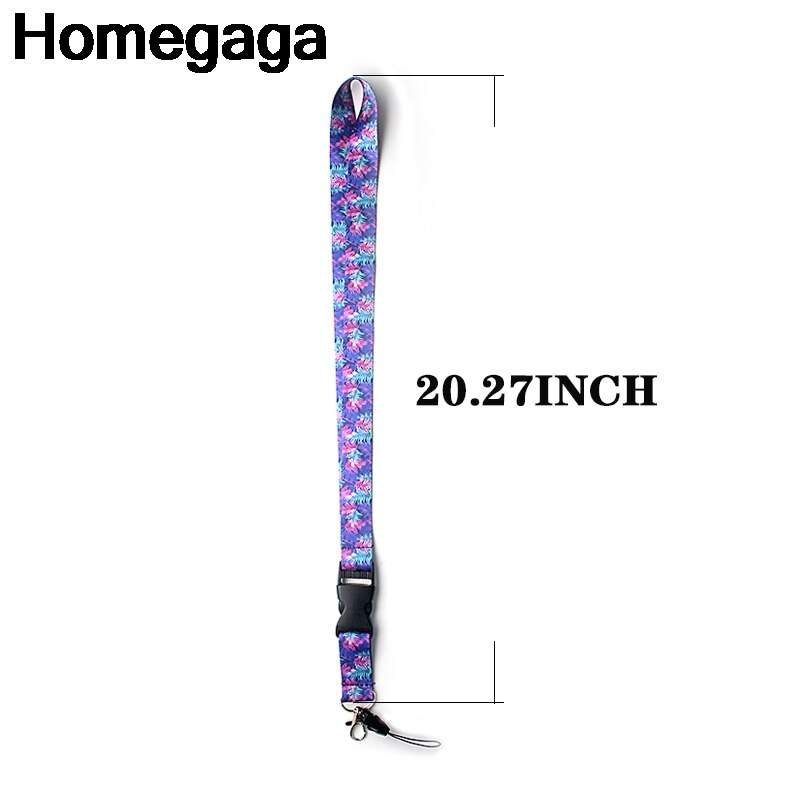 Homegaga Paarse Bloemen Bladeren Lanyards Nekkoord Id Badge Telefoon Houders Ketting Voor Sleutels Badge Houders Singels Linten D2129