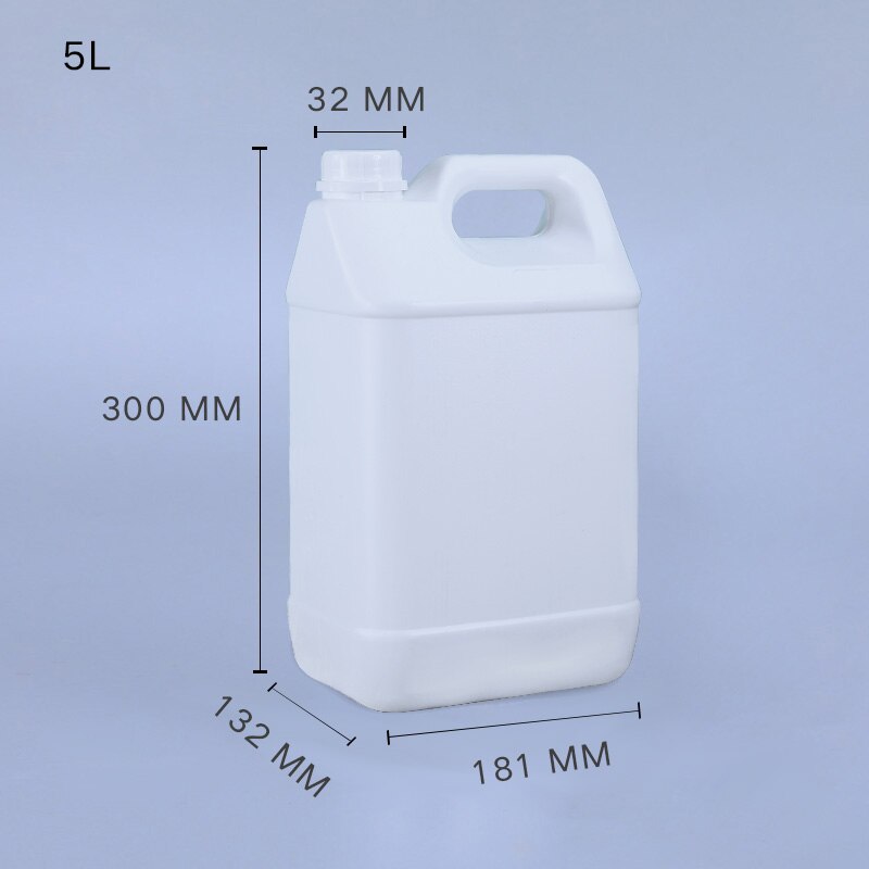 5 liter Thicken HDPE plastic Container with Lid Food Grade liquid jerry can Leakproof water bottle Honey barrel 1Pcs: white