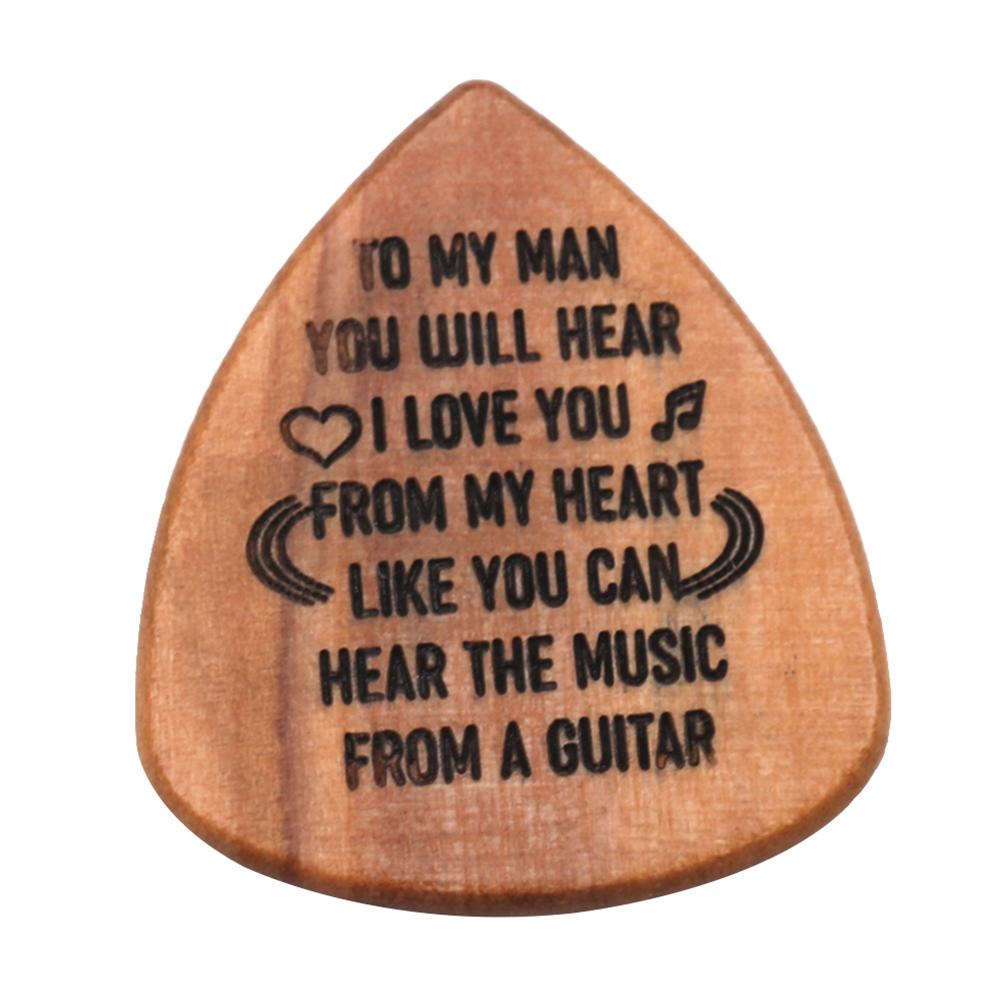 3Pcs Wood Guitar Picks Acoustic Electric Musical Instrument Accessory with Box