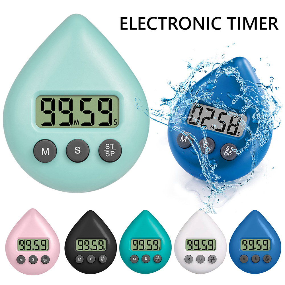Digitaler Timer, wasserdichter Küchentimer, magnetische Rückseite, Badezimmer-Timer, Toiletten-Timer, Duschuhr für Küche und Badezimmer