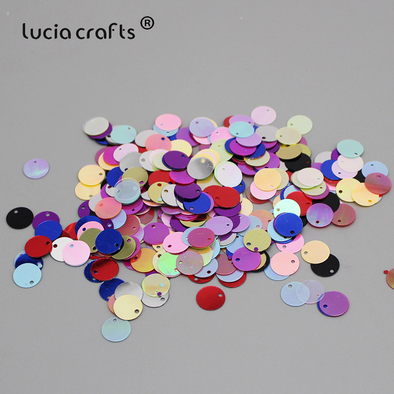 Soldes! Confettis multicolores 10mm 20g, coupe ronde en paillettes arc-en-ciel pour la couture/décoration de mariage D0206