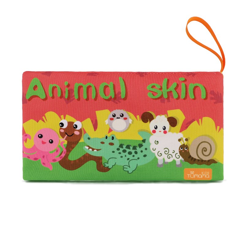 TUMAMA KIDS Baby Cloth Books Early Learning Educational Toys with Animals Skin Soft Cloth Development Books Rattles Hanging toys: animal Skin