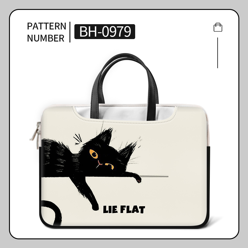 DIY PU Laptoptas Kat Cover Laptop Sleeve Handvat Tas 12 13 14 15 17 inch Voor Macbook/HP/Asus/Acer/Lenovo Draagtas Accessoires