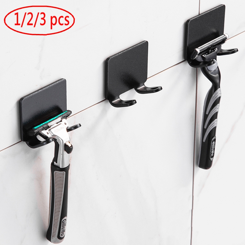 1/2/3Pcs Punch Gratis Scheermes Houder Opslag Haak Muur Mannen Scheren Scheerapparaat Plank Badkamer Scheermes Rack muur Badkamer Accessoires