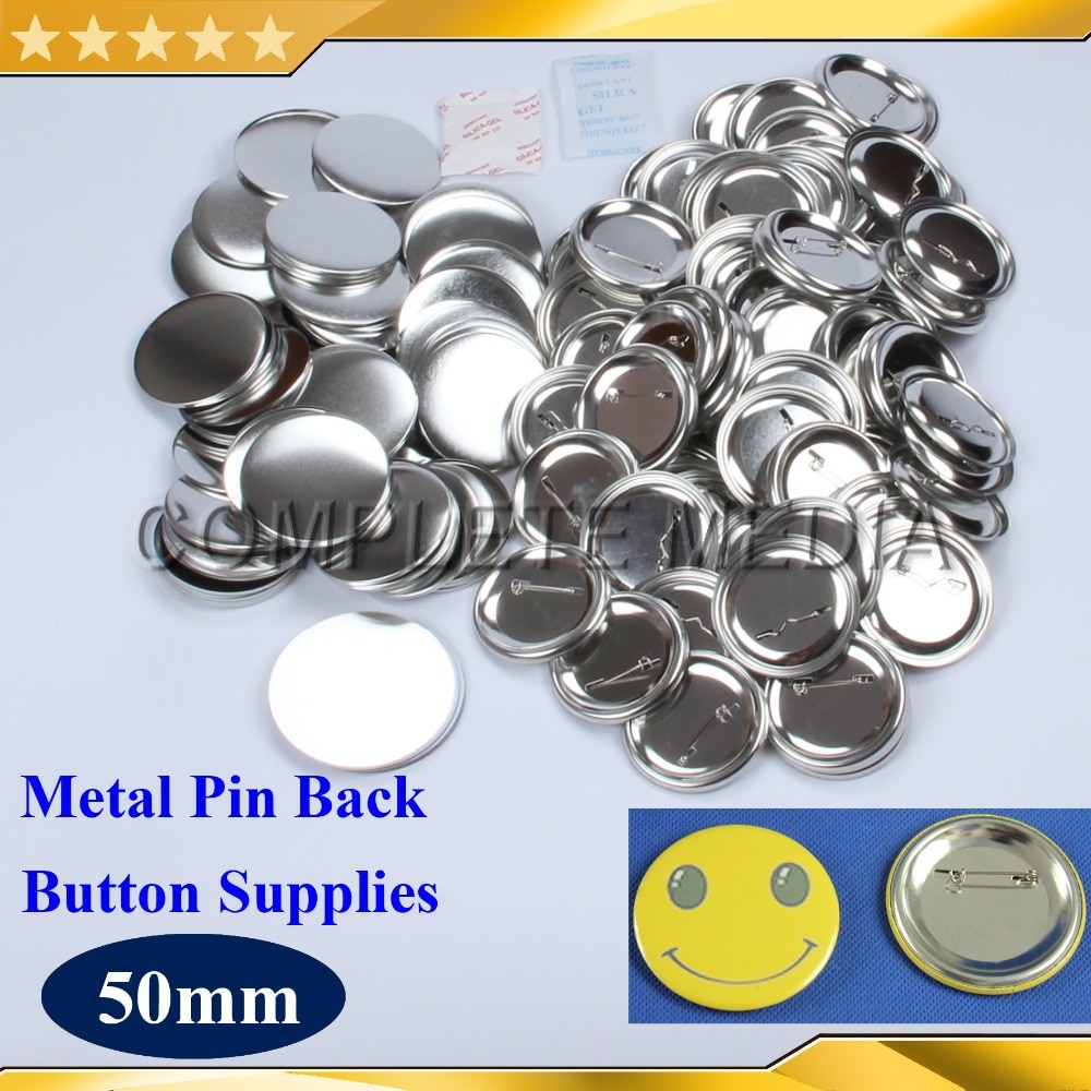 100 Sets Van 2 "50 Mm Pin Terug Metal Button Supply Materialen Voor Professionele Alle Stalen Badge Knop maker