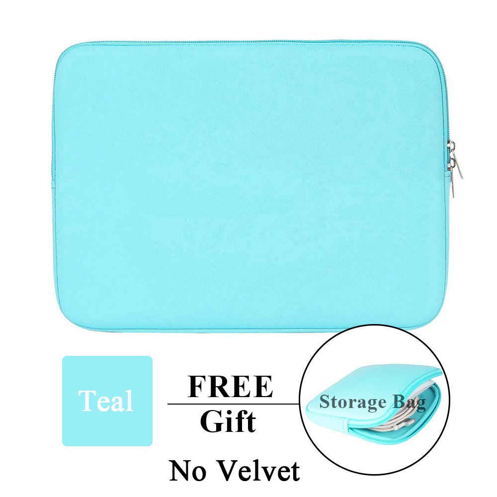 Laptop Notebook Case Tablet Sleeve Cover Bag 11" 12" 13" 15" 15.6" for Macbook Pro Air Retina 14 inch for Xiaomi Huawei HP Dell: Teal No Velvet