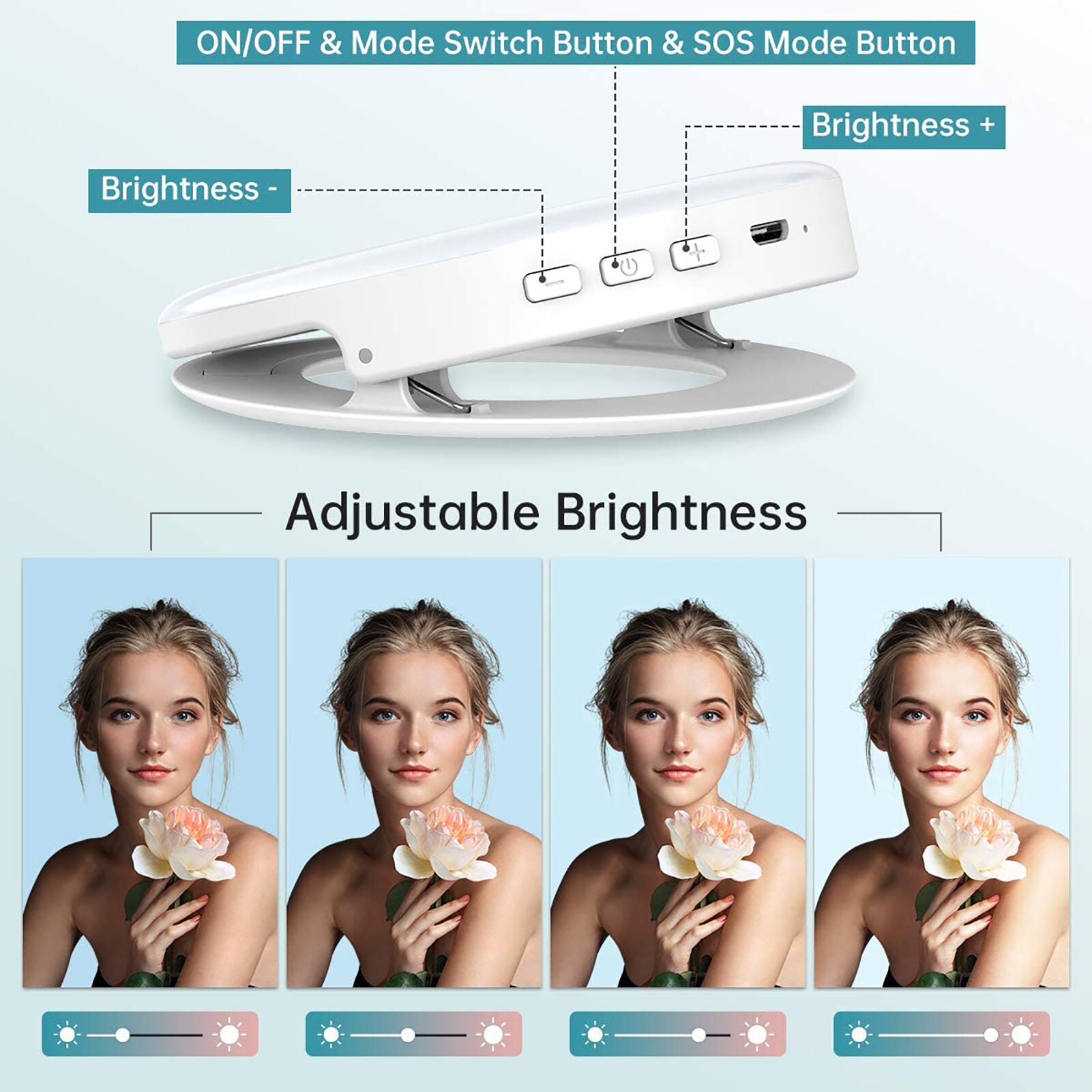 Lampe ronde de remplissage pour téléphone portable, anneau d'ancre circulaire, Rechargeable par USB, artefact pour Selfie, accessoires de téléphone portable,