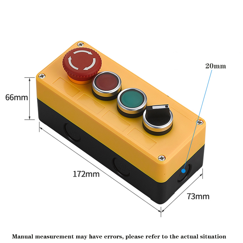 Button switch control box plastic hand-held self starting button waterproof box electrical industrial emergency stop LA38: Lavender
