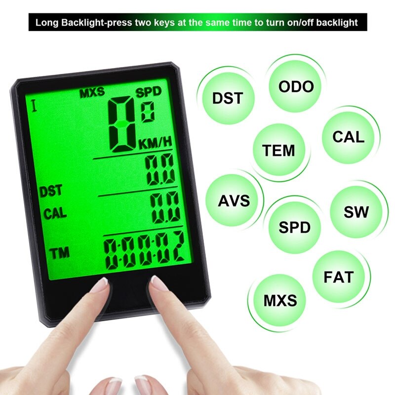 2.8 pouces compteur de vitesse Cycle vélo anglais fil/sans fil étanche ordinateur LCD odomètre compteur de vitesse avec support d'extension