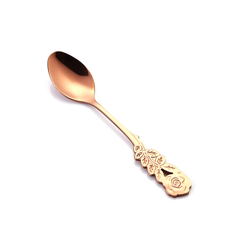 1 Uds Roestvrij Staal Rosa Goud Koffielepel Melk te Koffie Roeren Lepel postre escuelas preprimarias Lepel partida Keuken Benodigdheden: rose gold