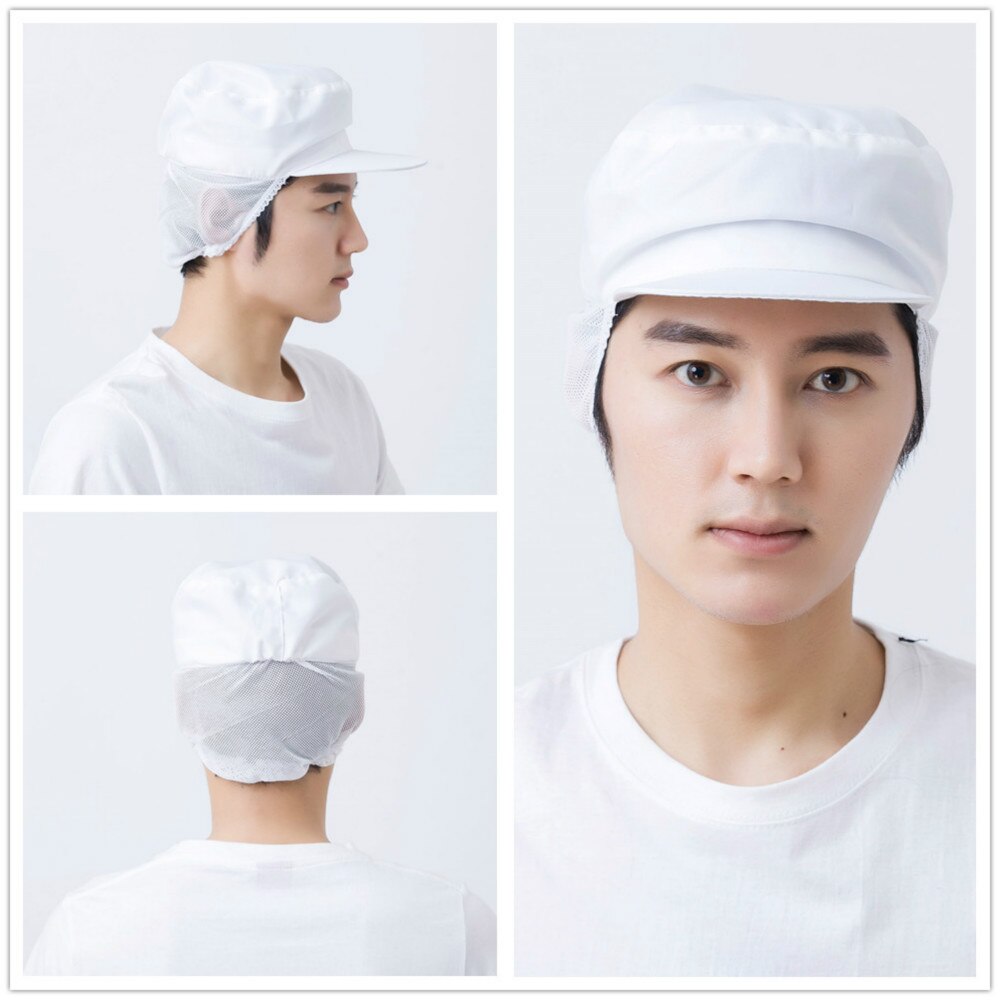 Gorro de Chef de malla blanca, gorros de cocina transpirables para hombre y mujer para cantina del Hotel, comedor, restaurante, camarero, trabajo en fábrica