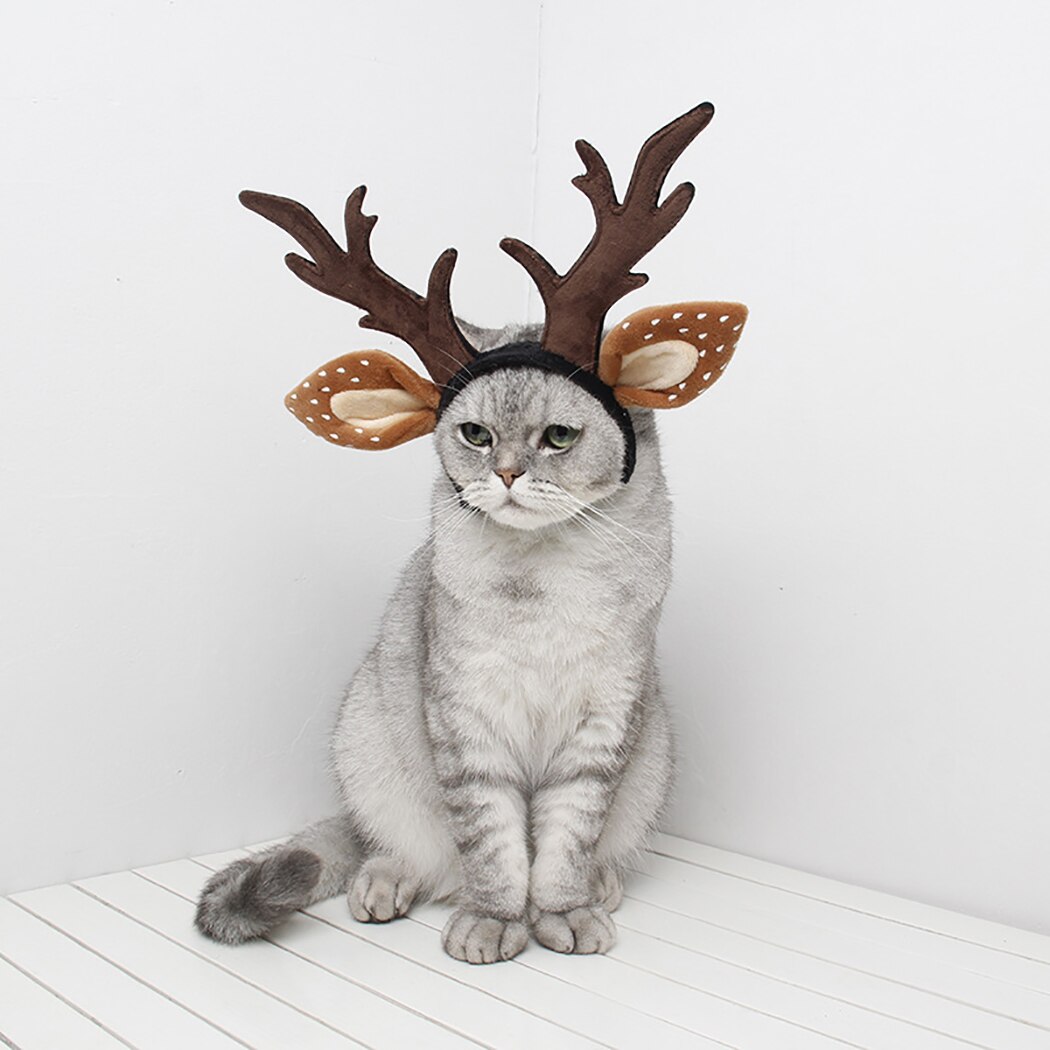 neue Weihnachten Haustier Hund Kostümich Geweih Elch Ohr Stirnband Nette schick Kleid hoch Neue Jahr Haustier Party Hütte Haustier hund Katze Kostüm