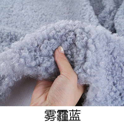 Soft and large-grained sheep curly wool thickened looped wool and lamb wool garment handmade Faux plush fabric for clothes: F