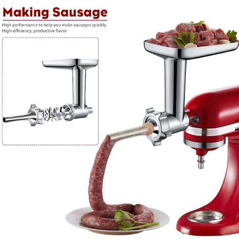 Slicer accessories and meat grinder 2 in 1 for KitchenAid vertical mixer, accessories for vegetable mixing and meat processing