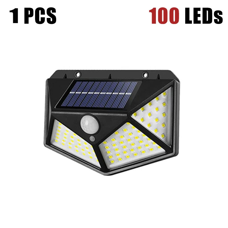 1/2/10 stk. 100 ledet-solcellelamper utendørs bevegelsessensorlys 3 moduser trådløse sikkerhetslys 1000 lumen vanntett vegglampe: Varm hvit
