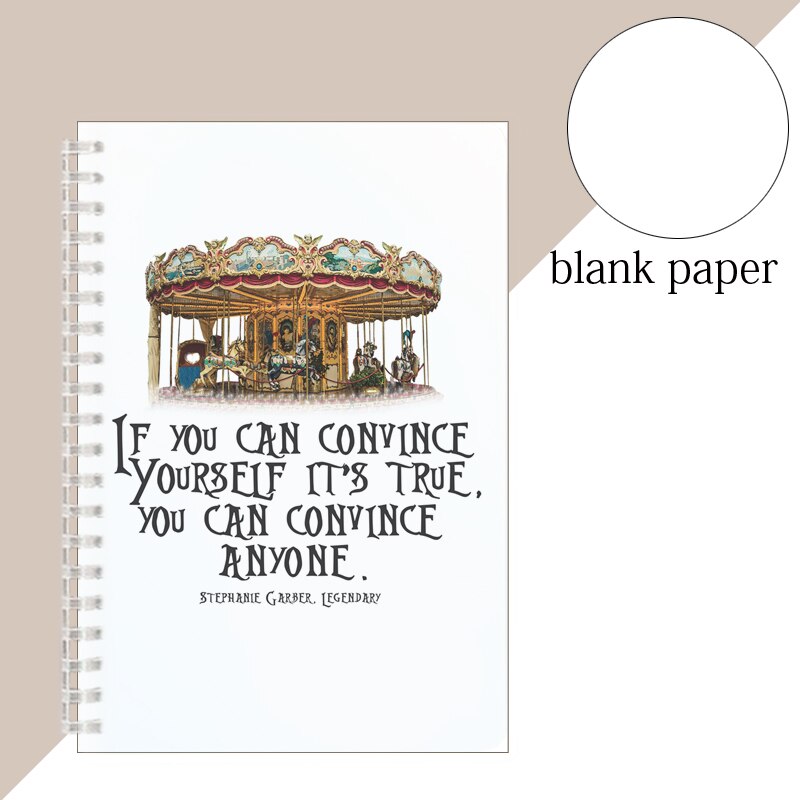 Sarah J. Maas A5 Notebook Spiral Binder Coil Note Diary Wolf Elk Rune Inspirational Motivational Quotes Carnet Travel Journal: 6