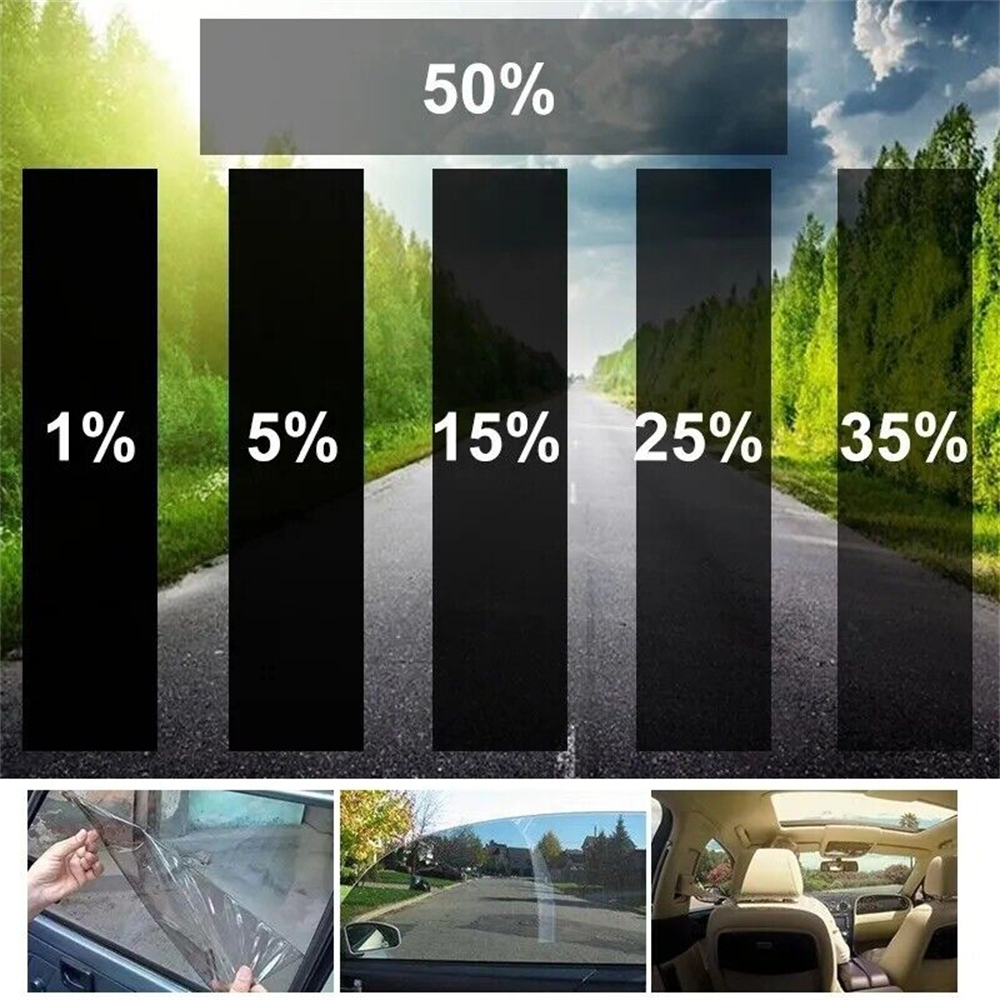 76 cm × 3m sävytetty auton ikkunakalvo vlt 1% 5% 15% 25% 35% 50%  tummentava kalvo ikkunalevy aurinkosuojat auton sävytetty lasikalvo