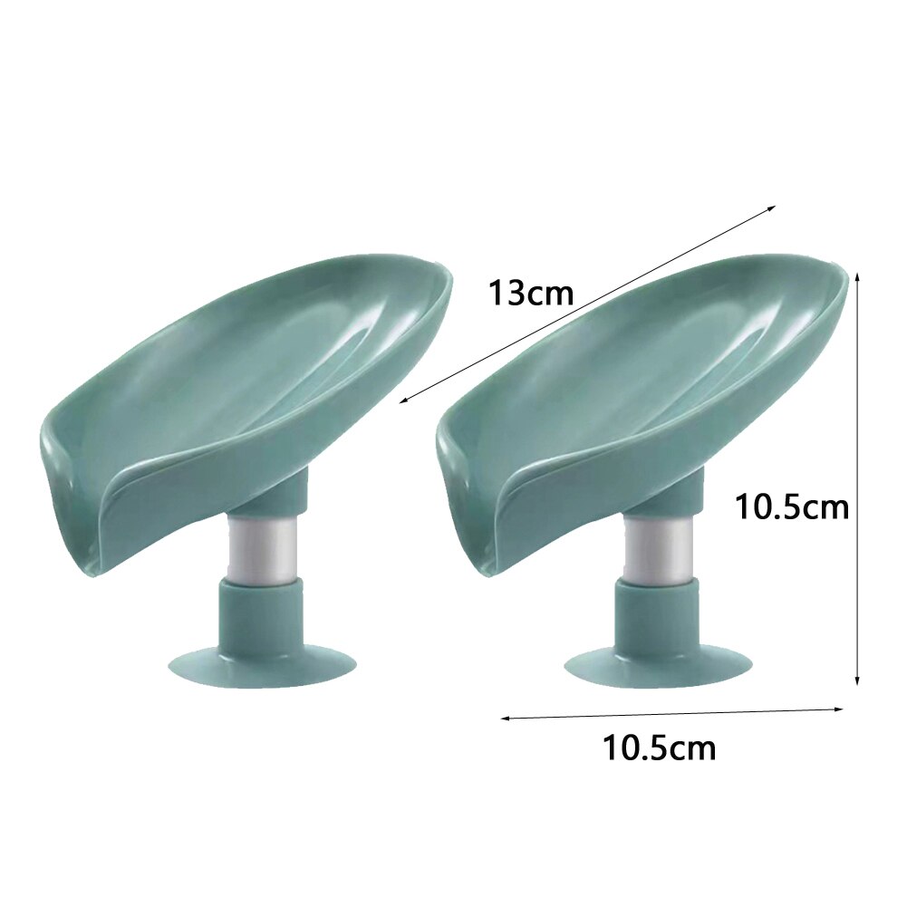 Boîte à savon en forme de feuille, 2 pièces, porte-savon de salle de bain, de toilette, de douche, plateau de rangement pour éponge: 2pcs Green A