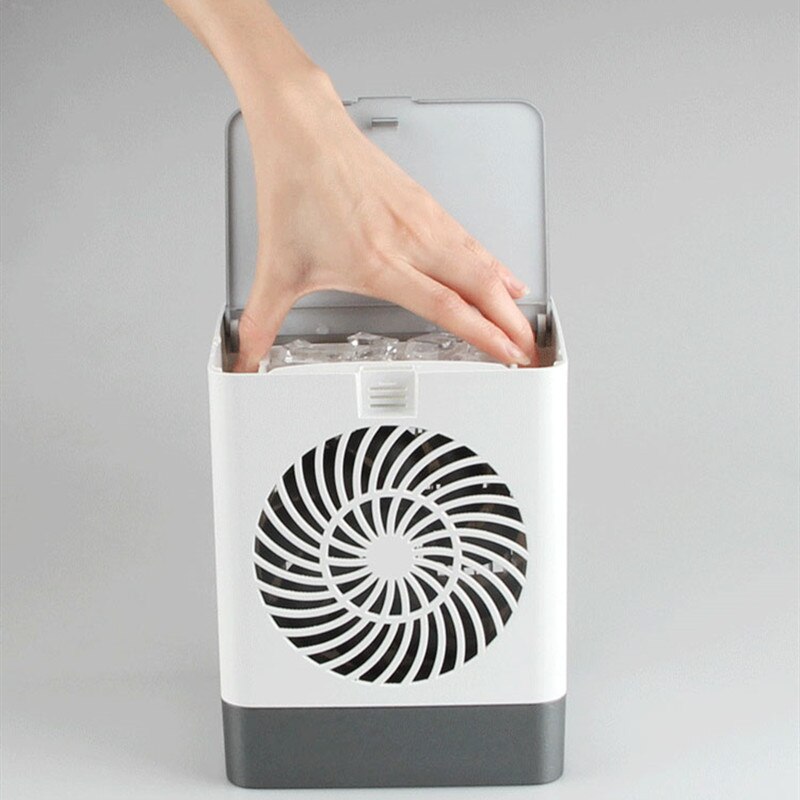 3IN1 Mini Portable Air Conditioner 7 Colors LED Conditioning Humidifier Purifier USB Desktop Air Cooler Fan + Remote Controller