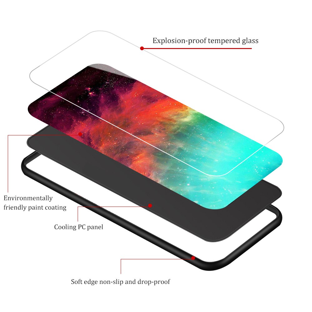 For Samsung Galaxy Note 20 Ultra Hard All Inclusive Tempered Glass Covers For Samsung Note 20 Moon Starry Phone Cases