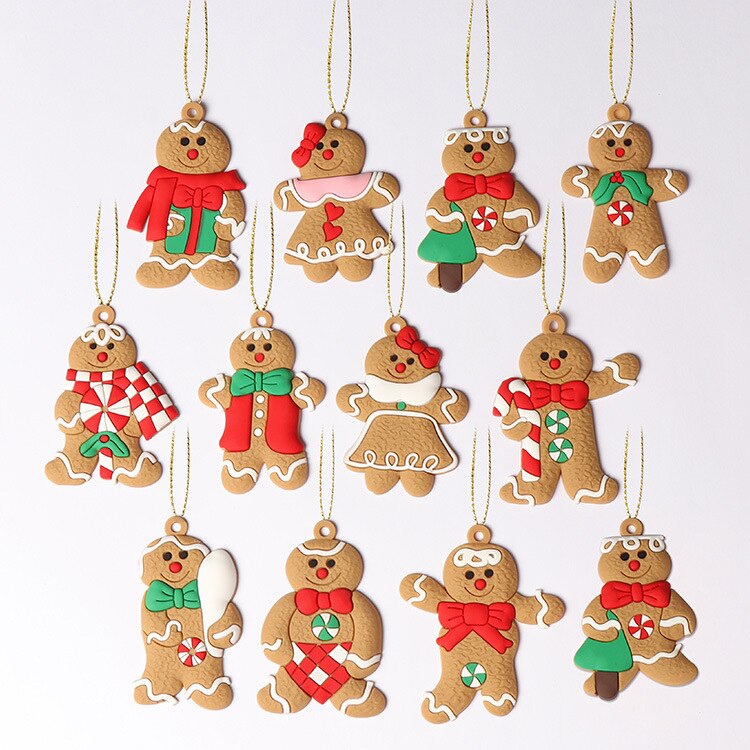 Gingerbread homem enfeites de natal feliz natal para o ano novo 2022 decorações da árvore de natal pingente festival casa decorações