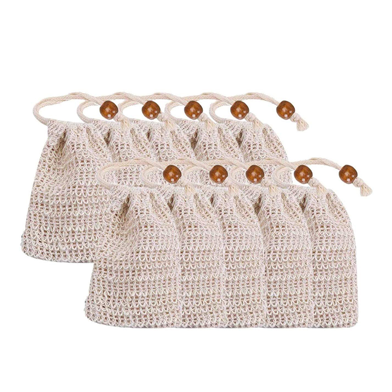 5–50 Stück natürliche Sisal-Seifenbeutel, Duschbad, Peeling-Seifenschoner, Beutelhalter für Bad und Dusche, Seifenverpackung, Netzbeutel: Black