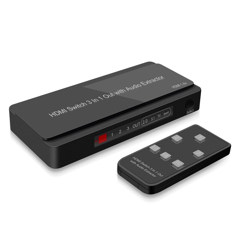 Hdmi-compatibele audio drie-in-één 4k audio splitter hdmi-switcher drie ingangen en één uitgang met audioscheiding