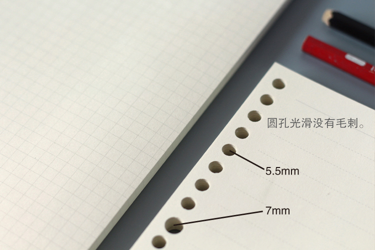 A5 B5 Spiral Notebook Refills Loose Leaf Multi Holes 60 Sheets Inner Pages Dot Grid Graph Papers