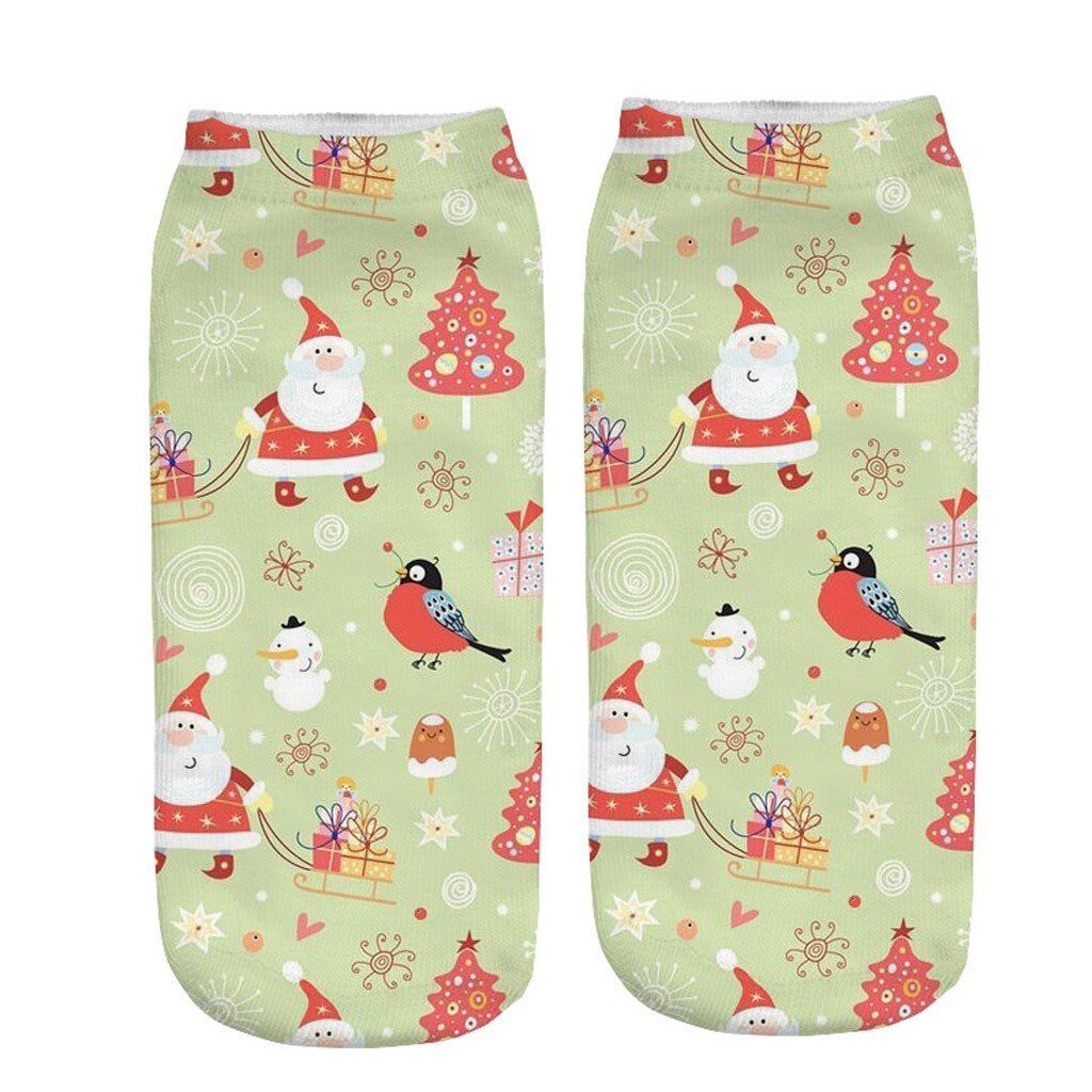 Jaycosin miehet naiset sukat harajuku skarpetki mukavat puuvillaiset joulusukat tossut lyhyt printti nilkka hauskat sukat kalsettiinit: I