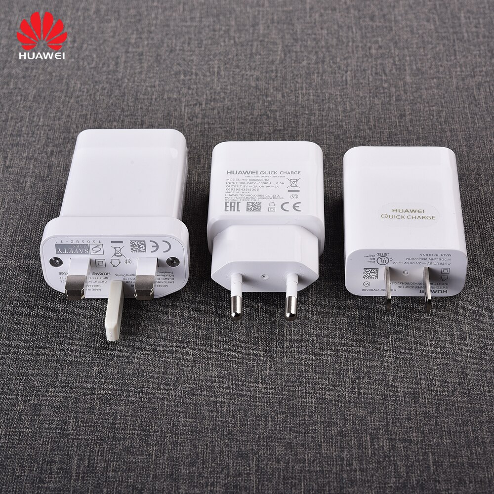 Original Huawei 9V 2A USB Schnelle Ladegerät EU UNS UK Stecker Schnell Adapter Für P9 P10 Plus/P20 p30 Lite/Nova 3 3e 4 4e 5 Honor 8 9 10 V9