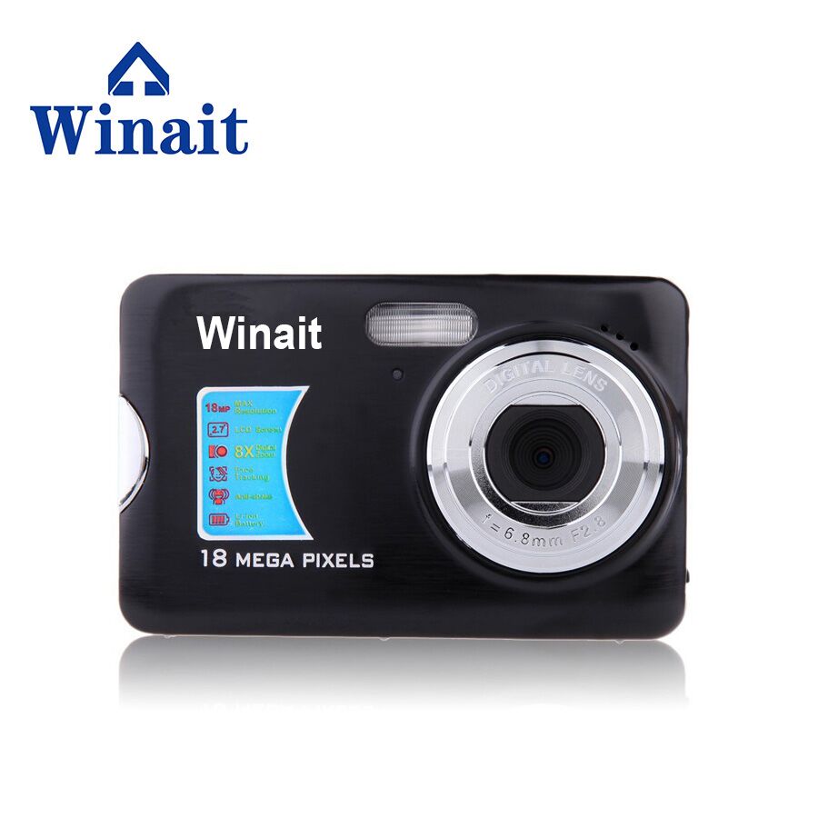 Winait 18 mega pixels 2.7 "câmera digital compacta foto câmera hd built-in 550mah bateria de lítio rosto e sorriso detecção