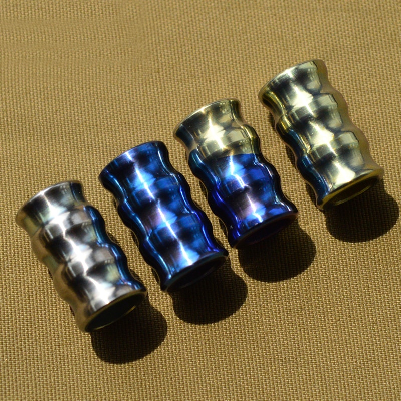 Corrugated Titanium Alloy Knife Beads Titanium Paracord Bead Accessory DIY Pendant