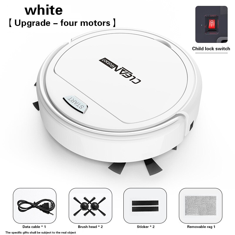 QDRR – aspirateur Robot multifonction 3 en 1, balayage sec et humide intelligent, Rechargeable automatiquement, pour la maison: Gris clair