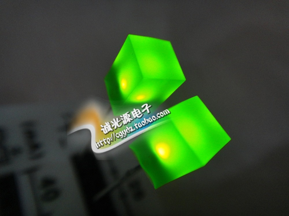 5X5X7 5*5*7 Groen Groen Licht Geel Groen Light-Emitting Diode Lamp Heldere Pu Led Vierkante diode