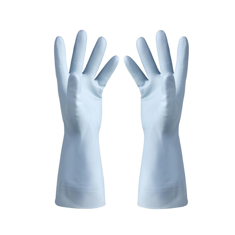 Huishouden Dunne Latex Handschoenen Keuken Rubber Schoonmaken Kom Kleren Wassen Rubber Waterdichte Huishoudelijke Handschoenen: Blauw / S