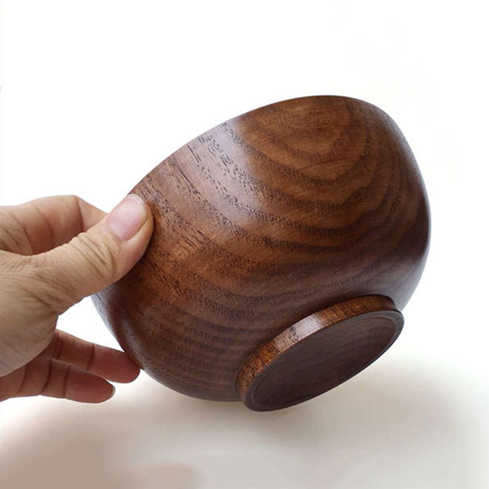Natural Wooden Bowl Wood Rice Soup Bowls Salad Food Container Large Small Bowl for Kids Tableware Wooden Utensils