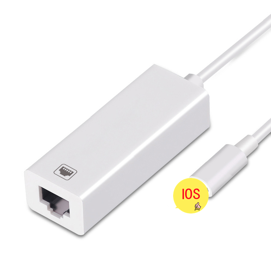 Adaptador de cable de red de 100Mbps para Lightning a RJ45 Ethernet LAN con cable compacto de viaje para iPhone para iPad Series: Default Title