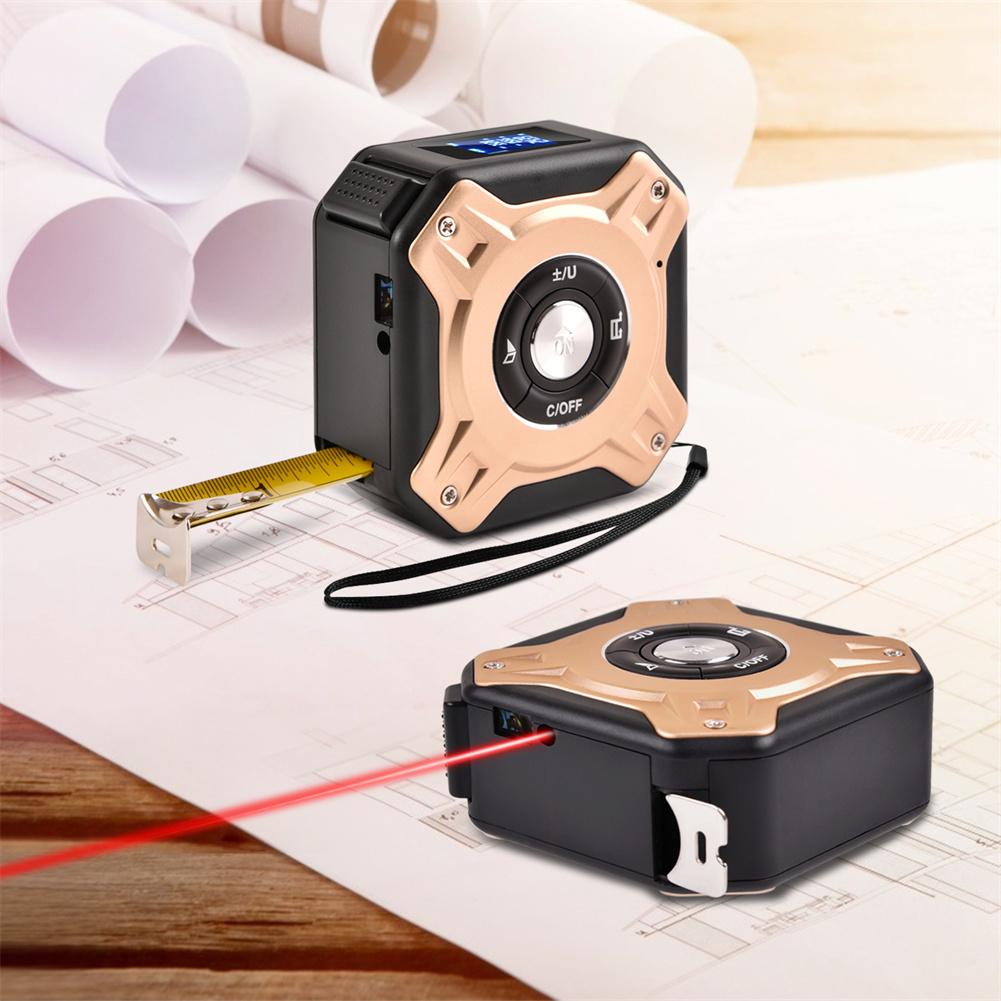 Infrared Level Line Tape Multipurpose Horizon Vertical Measure Inch Ruler Retractable Rangefinder Measuring Diagnostic Tool
