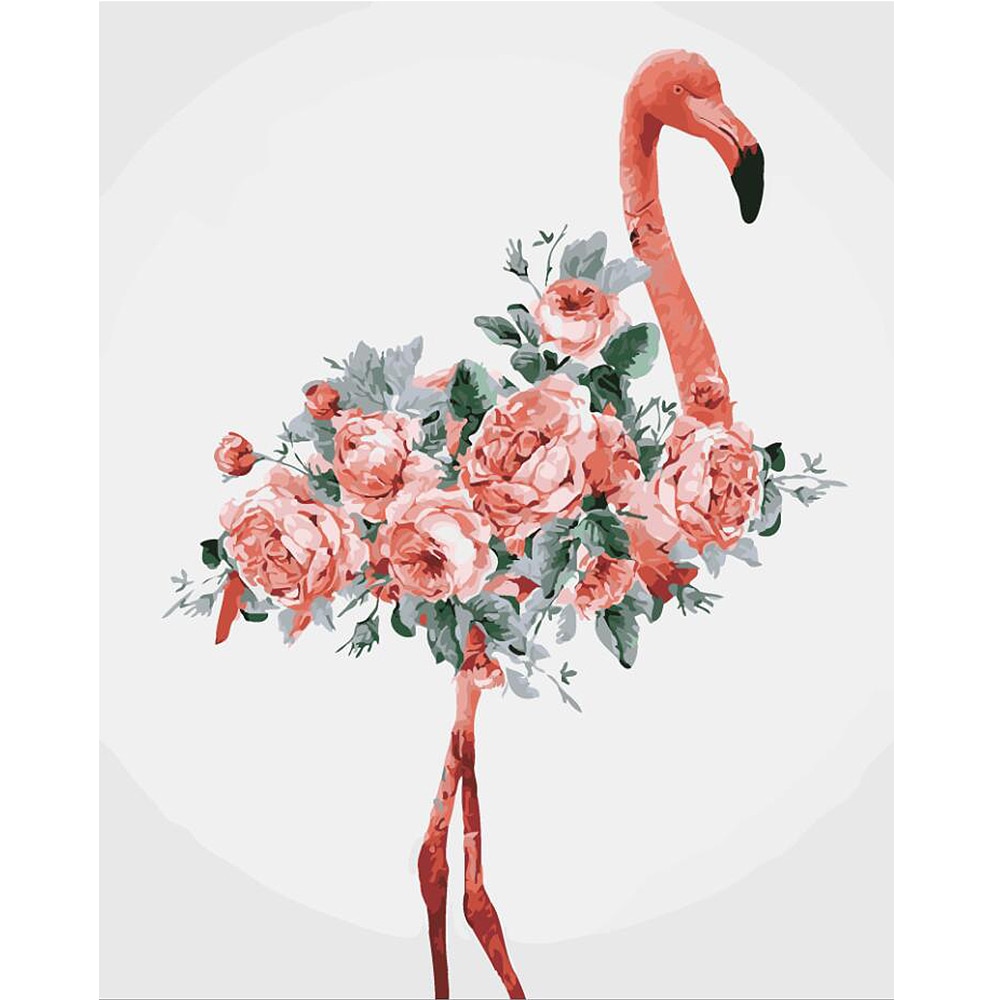 Maleri med tal kunst maling efter nummer diy flamingo illustration håndfyldt farve dekoration maleri olie maling: 3