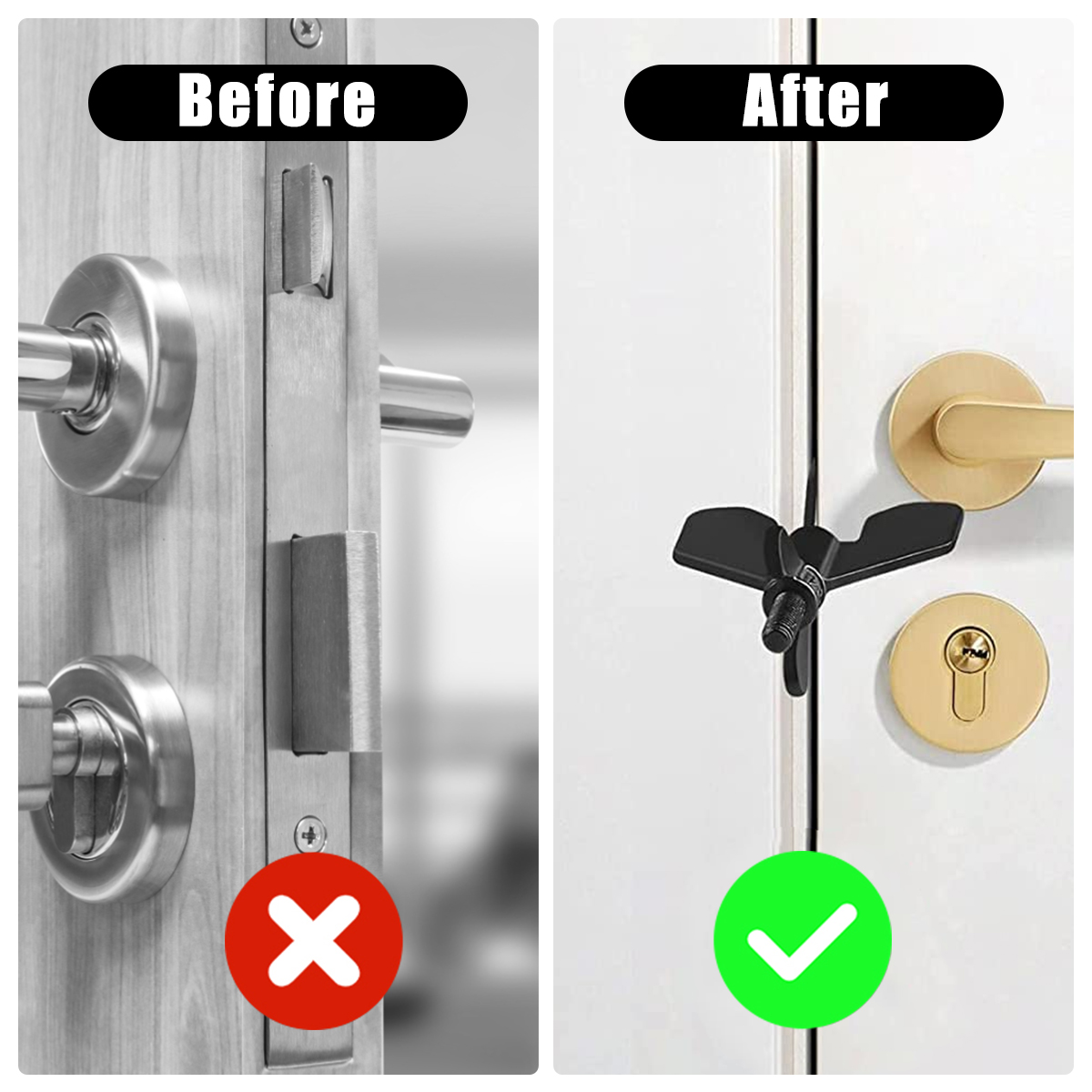 Door Lock Stainless Steel Privacy Extra Security Lock Anti Theft Travel Safety Lock Inside Door Locker for Homes Apartment Hotel