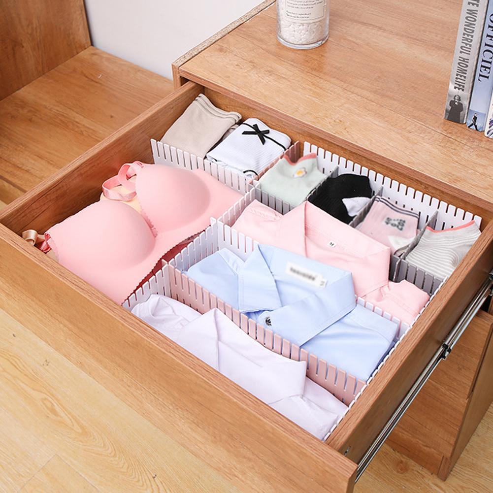 Adjustable Plastic Drawer Divider DIY Storage Shelves Board Combination Partitio Household Tools Space-saving Division Free Y4Z4