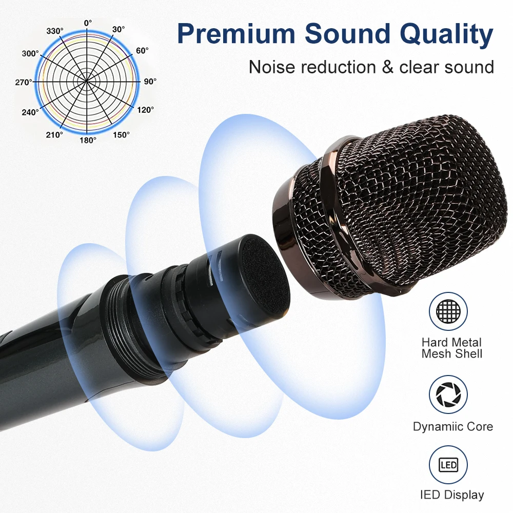 2.4G Wireless Microphone Karaoke Handheld Microphone Rechargeable Microphone Multi-Microphone Kits For Live Party Show Meeting