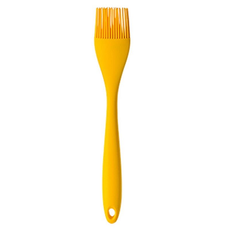 Spatule en Silicone jaune résistant à la chaleur, brosse à huile, outil de fouet à œufs, pinces alimentaires, ensembles d'ustensiles de cuisine, accessoires: 6