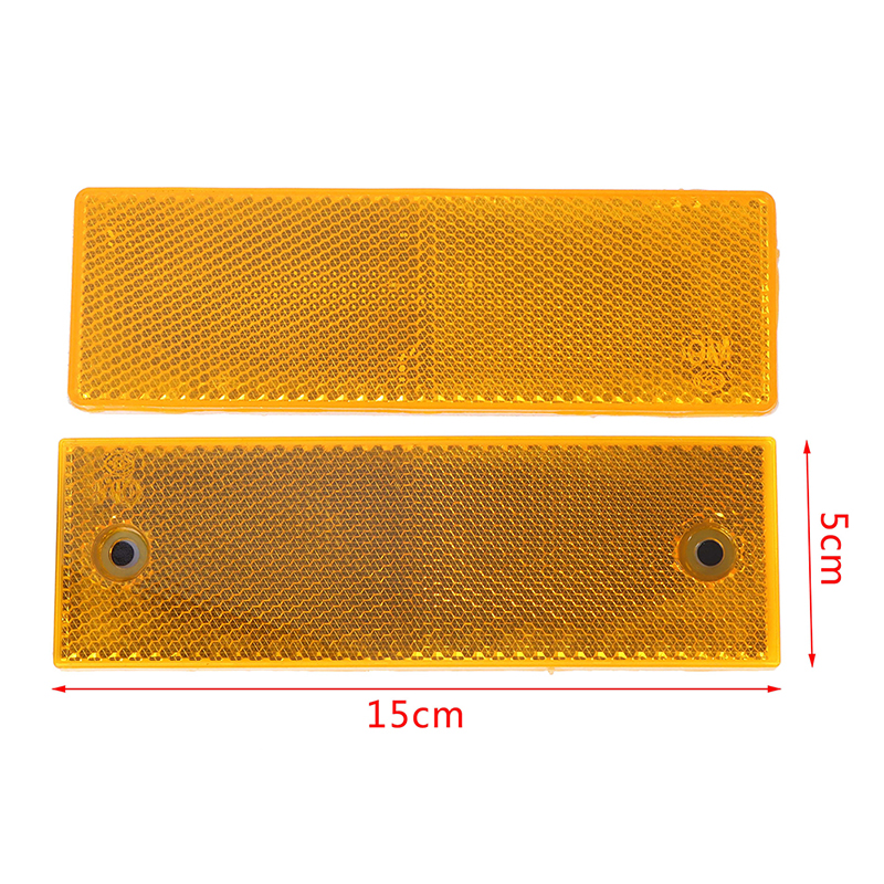 2 pièces rouge/blanc/Orange camion moto adhésif Rectangle plastique réflecteur réfléchissant plaque d'avertissement autocollants panneau de sécurité